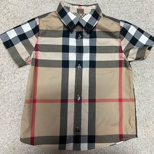 Burberry classic check print short sleeve boy’s shirt
